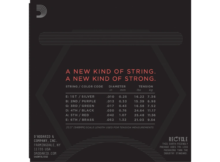 D'addario NYXL1052 El.Gitar strenger (010-052) 